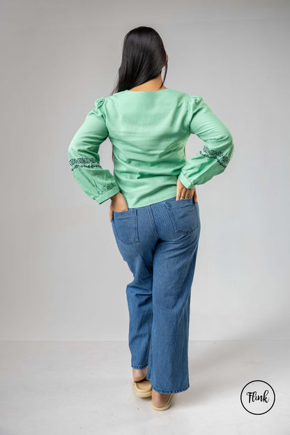 FL 2088- Sage Petal Top