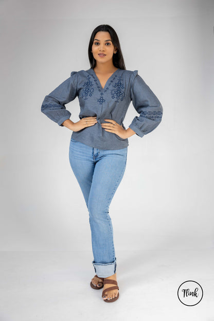 FL 2087- Smoky Dahila Top