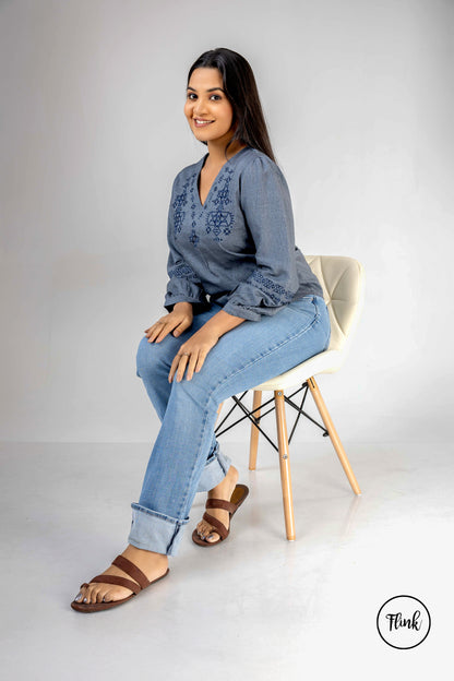 FL 2087- Smoky Dahila Top