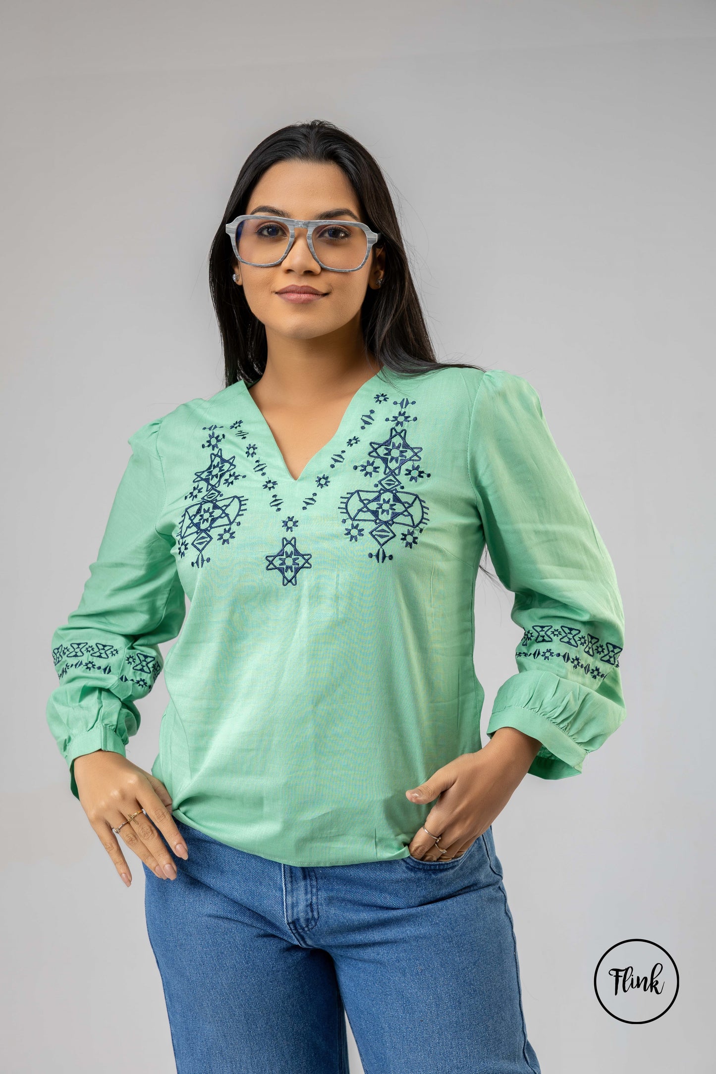FL 2088- Sage Petal Top