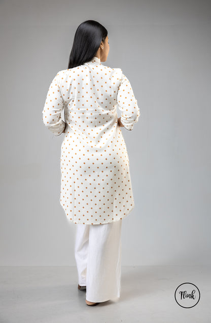 FL 2081 - Citrus Dot Long Top