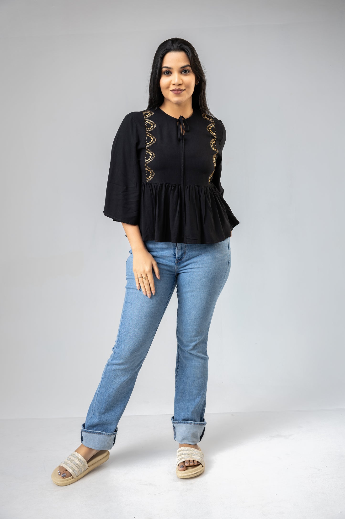 FL 2097 - Black Calla Top