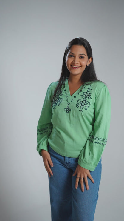 FL 2088- Sage Petal Top