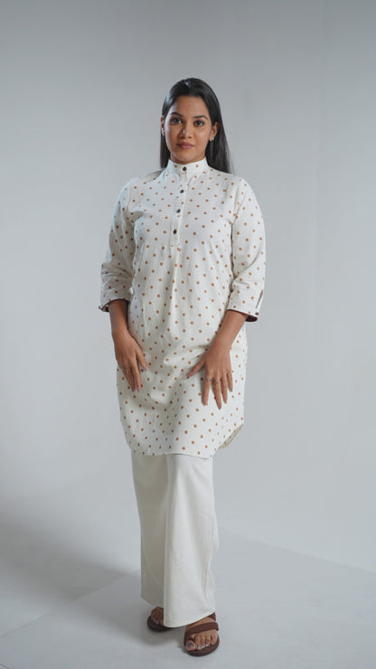 FL 2081 - Citrus Dot Long Top
