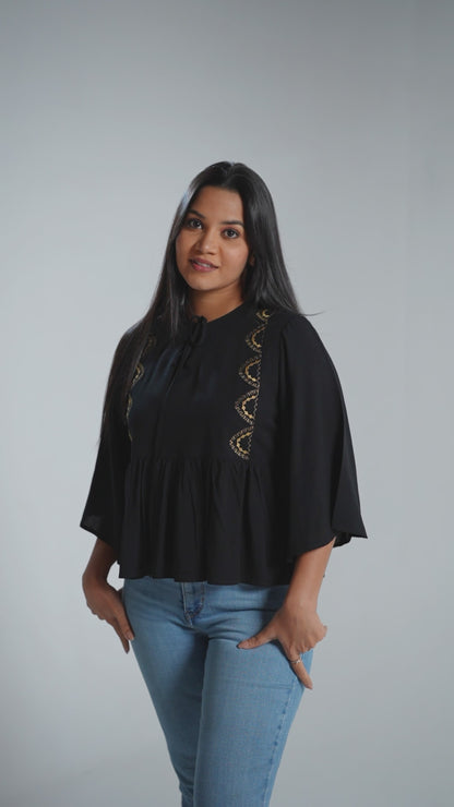 FL 2097 - Black Calla Top