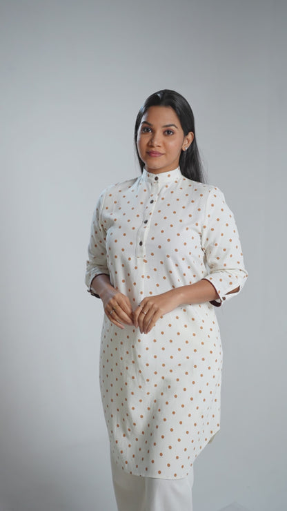 FL 2081 - Citrus Dot Long Top